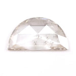 1.33 Ct white half moon cut lab grown diamond loose stone with smooth curved facets and bright sparkle