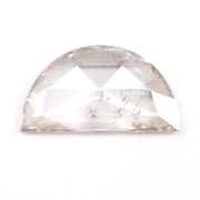 1.33 Ct white half moon cut lab grown diamond loose stone with smooth curved facets and bright sparkle