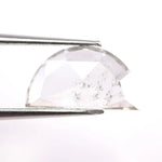1.33 Ct white half moon cut lab grown diamond loose stone with smooth curved facets and bright sparkle