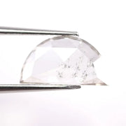 1.33 Ct white half moon cut lab grown diamond loose stone with smooth curved facets and bright sparkle