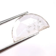 1.33 Ct white half moon cut lab grown diamond loose stone with smooth curved facets and bright sparkle