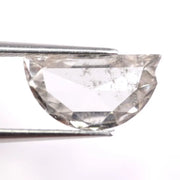 1.33 Ct white half moon cut lab grown diamond loose stone with smooth curved facets and bright sparkle