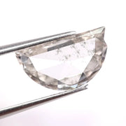 1.33 Ct white half moon cut lab grown diamond loose stone with smooth curved facets and bright sparkle