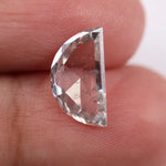 1.33 Ct white half moon cut lab grown diamond loose stone with smooth curved facets and bright sparkle