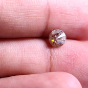 0.79 Ct round brilliant cut brown salt and pepper diamond rustic loose natural stone for unique jewelry