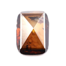 0.82 Ct brown Cushion cut lab grown diamond loose stone with bold geometric facets and rich fancy color sparkle for custom jewelry designs
