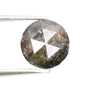 natural round diamond engagement ring and aqua natural diamond grey brown 