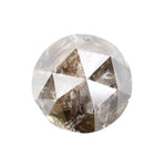 round cut natural diamond ring and round natural diamond grey-brown colored diamond 