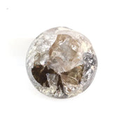 round cut natural diamond ring and round natural diamond grey-brown colored diamond 