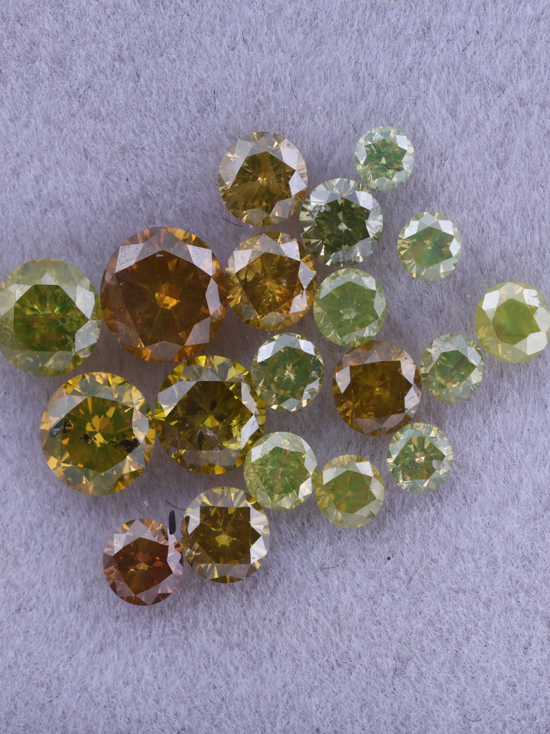 2.51 Carat Natural Multi Color Loose Round Diamond ( 1.5mm to 4.5mm )