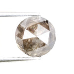 round cut natural diamond ring and round natural diamond grey-brown colored diamond 