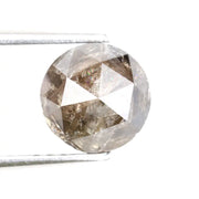 round cut natural diamond ring and round natural diamond grey-brown colored diamond 