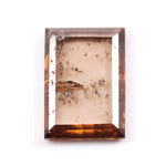 3.76 Ct brown princess cut lab grown diamond loose stone with sharp geometric facets and rich fancy color