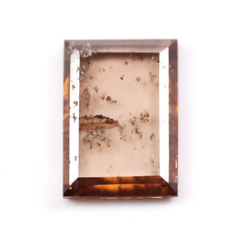 3.76 Ct brown princess cut lab grown diamond loose stone with sharp geometric facets and rich fancy color