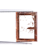 3.76 Ct brown Princess cut lab grown diamond loose stone with sharp geometric facets and rich fancy color