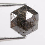 Natural 1.50 carat hexagon cut black diamond loose gemstone antique style for jewelry making