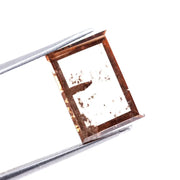 3.76 Ct brown princess cut lab grown diamond loose stone with sharp geometric facets and rich fancy color