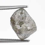grey color loose natural rough diamond and 5.05 carat man made diamond