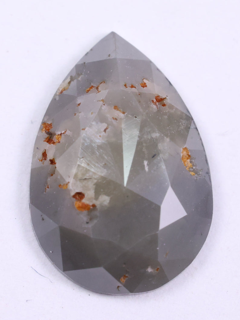 1.53 Ct Real Grey Color Diamond - Pear Cut Natural Diamond ( 9.85 X 5.92 X 0.83 )