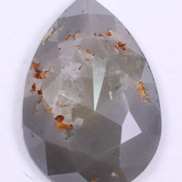 1.53 Ct Real Grey Color Diamond - Pear Cut Natural Diamond ( 9.85 X 5.92 X 0.83 )