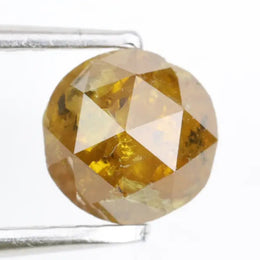 yellow colour rose gold round diamond ring