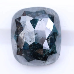 4.36 Ct cushion cut dark blue natural diamond loose stone with deep color and unique sparkling facets.