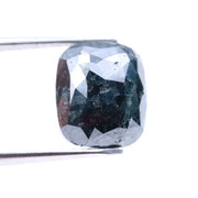 4.36 Ct cushion cut dark blue natural diamond loose stone with deep color and unique sparkling facets.