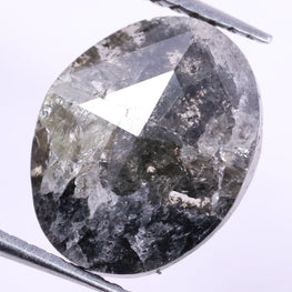 1.59 Ct Real Black Color Diamond - Oval Cut Natural Diamond ( 8.38 X 6.28 X 0.70 )
