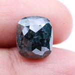 4.36 Ct cushion cut dark blue natural diamond loose stone with deep color and unique sparkling facets.
