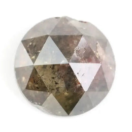 natural round cut diamond ring and natural light black brown diamond
