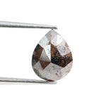 1.44 Ct pear cut brown black grey natural diamond with soft tones and elegant sparkle for luxury jewelry