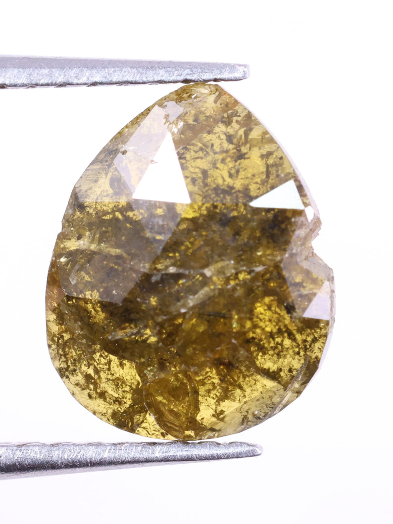 0.68 Ct Real Yellow Color Diamond - Pear Cut Natural Diamond ( 6.70 X 4.94 X 0.28 )