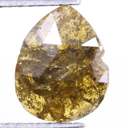 0.68 Ct Real Yellow Color Diamond - Pear Cut Natural Diamond ( 6.70 X 4.94 X 0.28 )