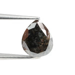 1.44 Ct pear cut brown black grey natural diamond with soft tones and elegant sparkle for luxury jewelry