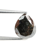 1.44 Ct pear cut brown black grey natural diamond with soft tones and elegant sparkle for luxury jewelry
