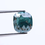 1.48 Ct cushion cut natural green diamond with rustic inclusions, ideal for custom rings and luxury jewelry