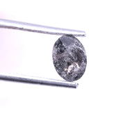 1.00 Ct oval cut grey salt and pepper natural loose diamond Use For Jewerlly. 