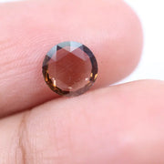 0.60 Ct brown and white Round cut lab grown diamond loose stone with elegant facet structure and contrast shine