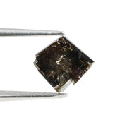 0.95 Ct kite cut black grey natural diamond with soft smoky tones and subtle sparkle for elegant jewelry