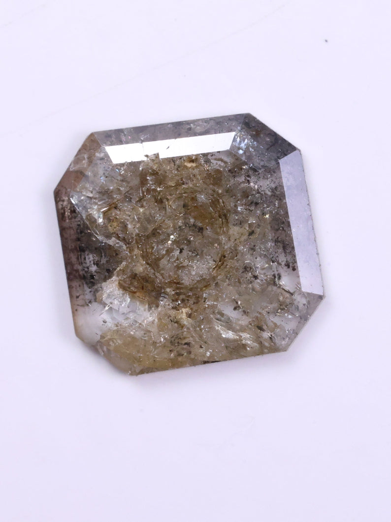 0.45 Ct Real Brown Color Diamond - Asscher Cut Natural Diamond ( 5.89 X 5.72 X 0.21 )