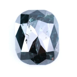 1.18 Ct cushion cut salt and pepper diamond with dark green gray color and natural inclusions loose gemstone for jewelry