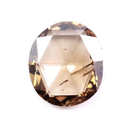 1.03 Ct fancy brown and white Oval lab grown diamond loose stone with sharp rectangular facets