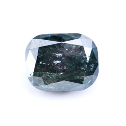 1.18 Ct cushion cut salt and pepper diamond with dark green gray color and natural inclusions loose gemstone for jewelry