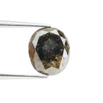 2.86 Ct brown black oval cut natural diamond with rich dual tones and brilliant sparkle for bold luxury jewelry