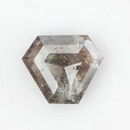 1.14 Ct kite cut black grey natural diamond with dark tones and sharp geometric shape for bold luxury jewelry