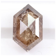 2.16 Ct natural hexagon cut brown diamond, rare fancy shape loose diamond for custom engagement ring or fine jewelry setting.