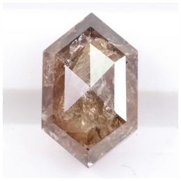 2.16 Ct natural hexagon cut brown diamond, rare fancy shape loose diamond for custom engagement ring or fine jewelry setting.
