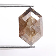 2.16 Ct natural hexagon cut brown diamond, rare fancy shape loose diamond for custom engagement ring or fine jewelry setting.