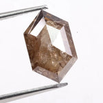2.16 Ct natural hexagon cut brown diamond, rare fancy shape loose diamond for custom engagement ring or fine jewelry setting.