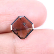 elegant 1.83 Ct brown and Black Emerald cut lab grown diamond with modern geometric brilliance